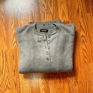 NAADAM Ribbed Cashmere Henley Sweater